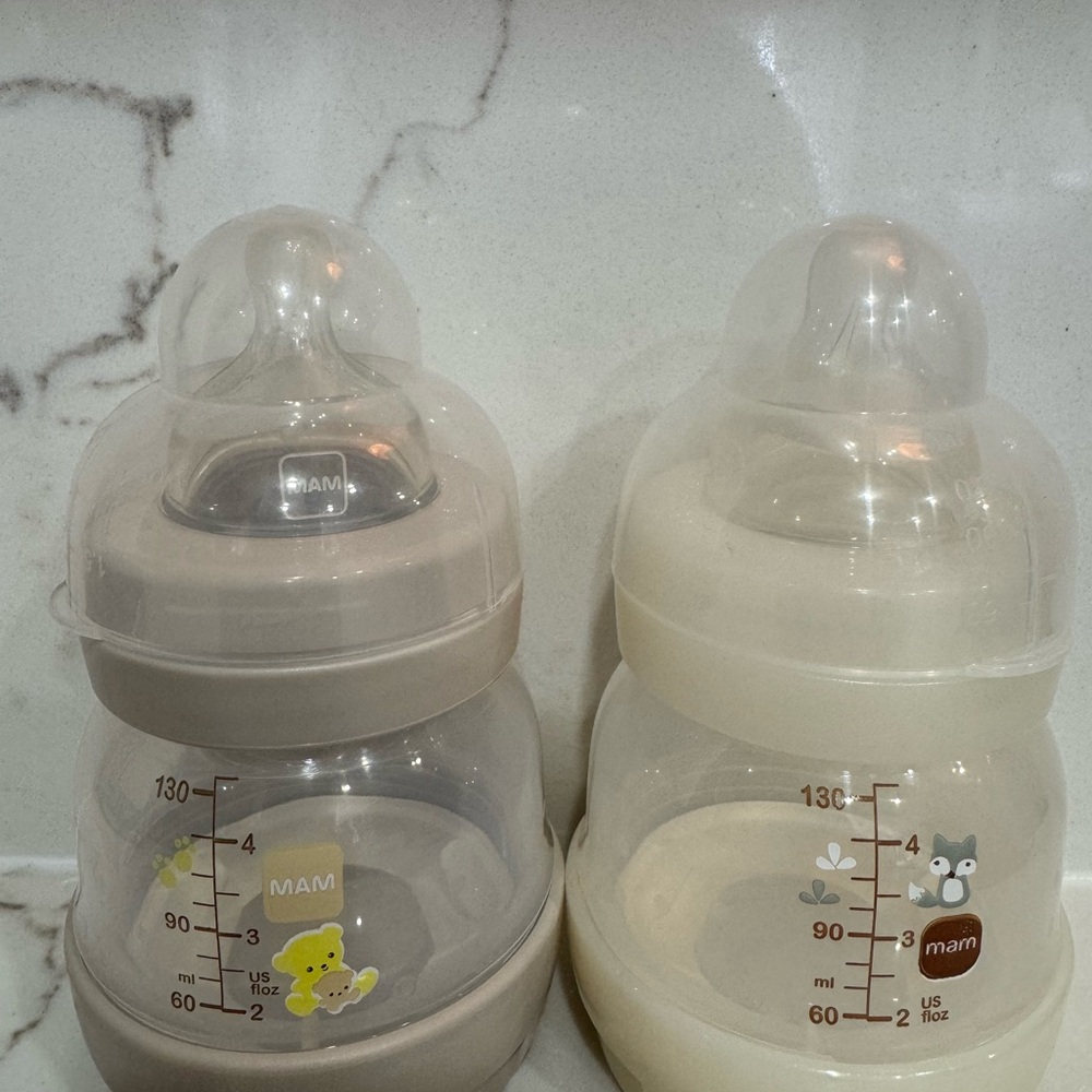 MAM Baby Bottles Set - Gray and Cream